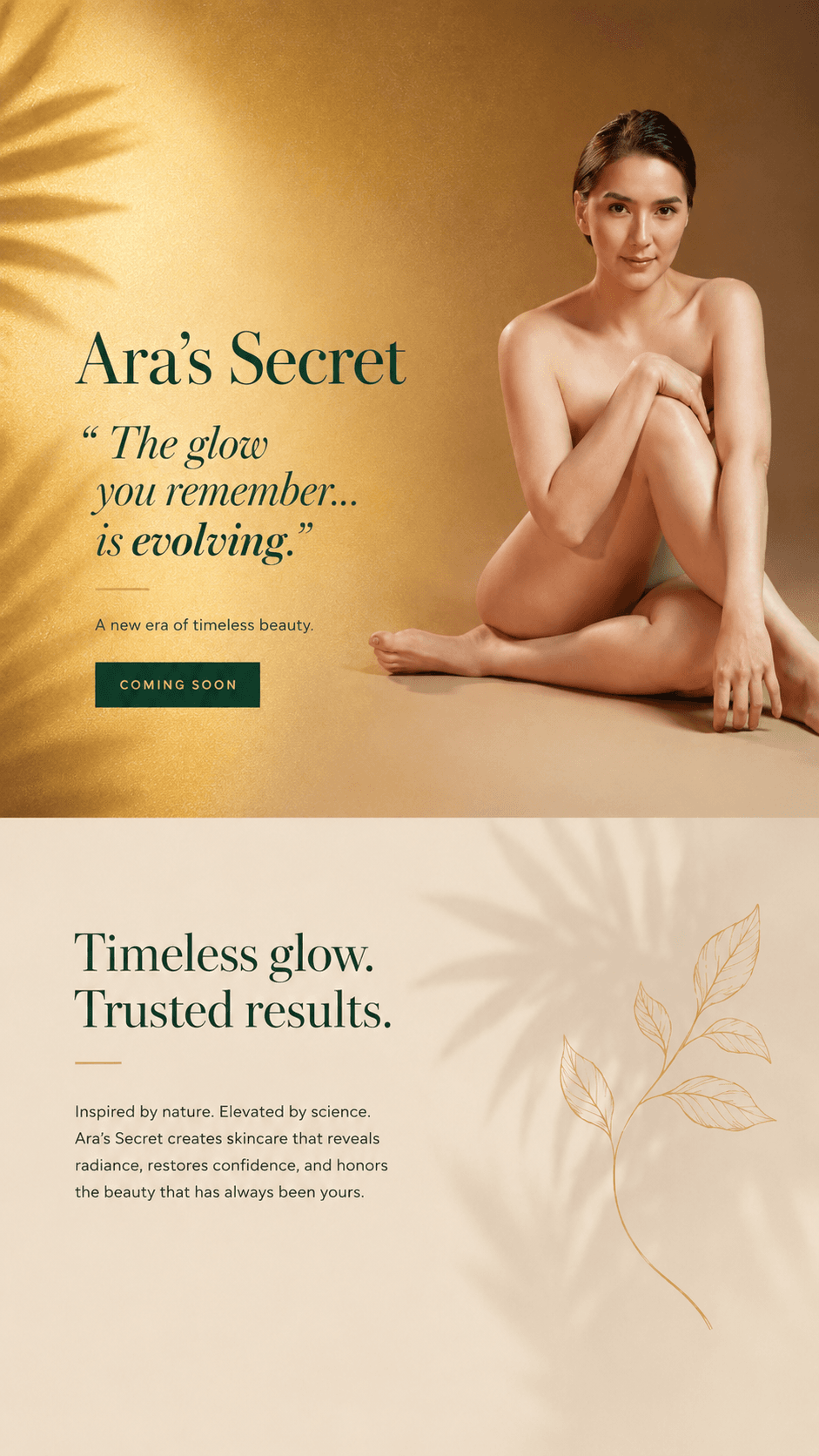Ara's Secret. The glow you remember is evolving. Coming soon.